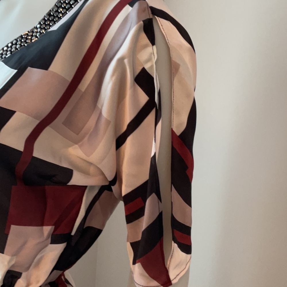 Ellen Tracy Abstract Satin Dress - Picture 7 of 12
